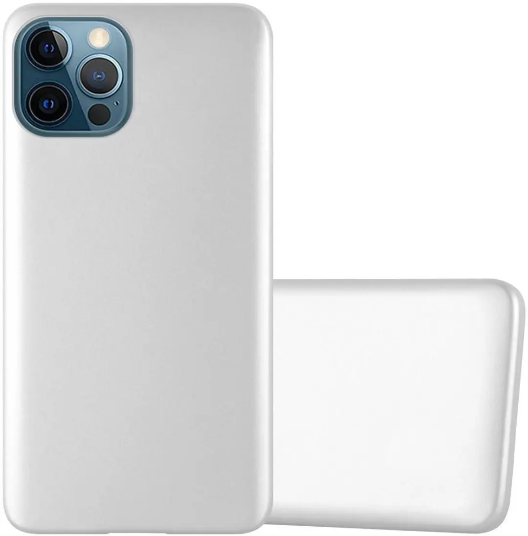 Cadorabo Hoesje geschikt voor Apple iPhone 12 / 12 PRO in METALLIC ZILVER