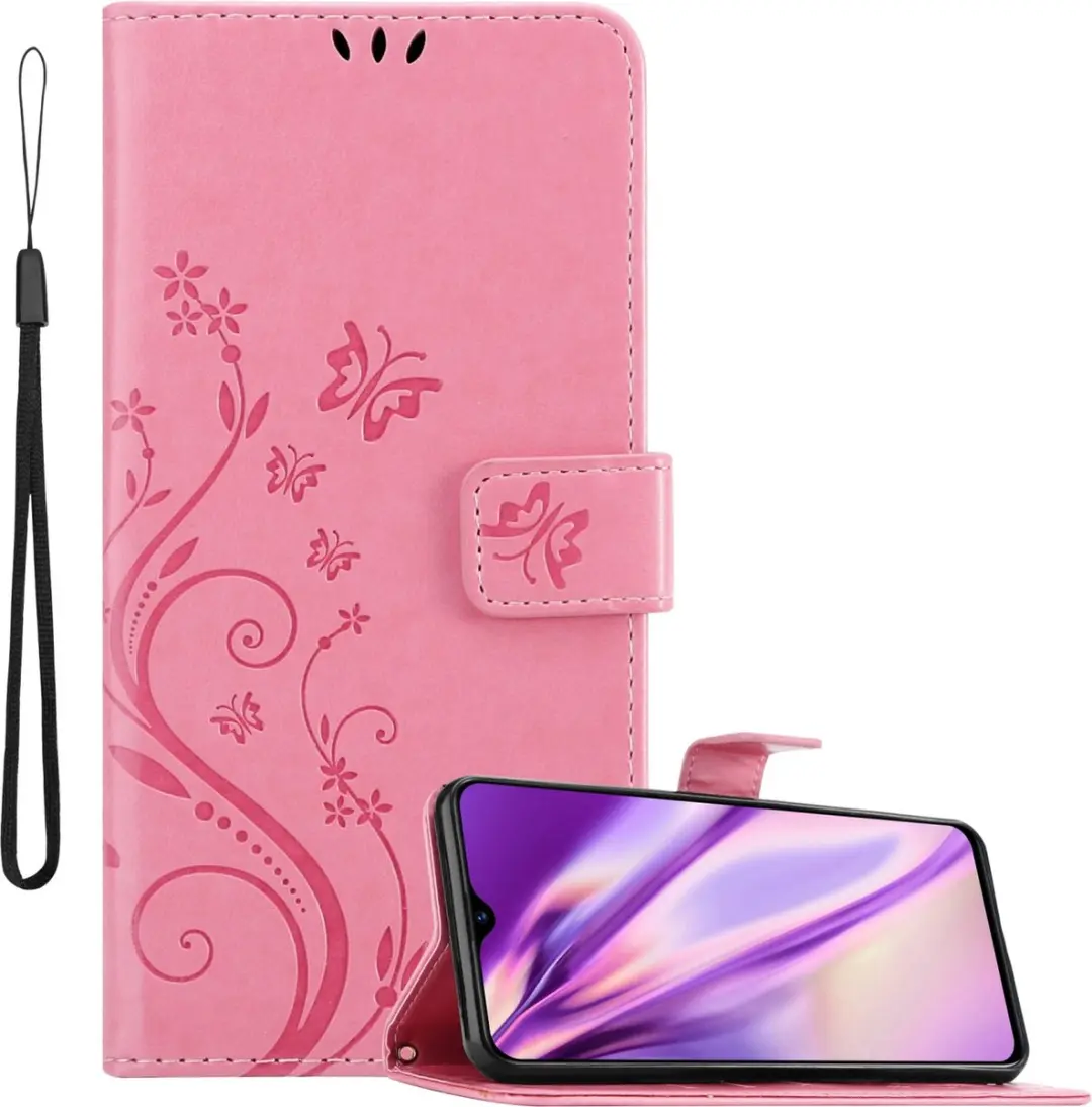 Cadorabo Hoesje geschikt voor Realme 5 PRO / Realme Q in BLOEMEN ROZE