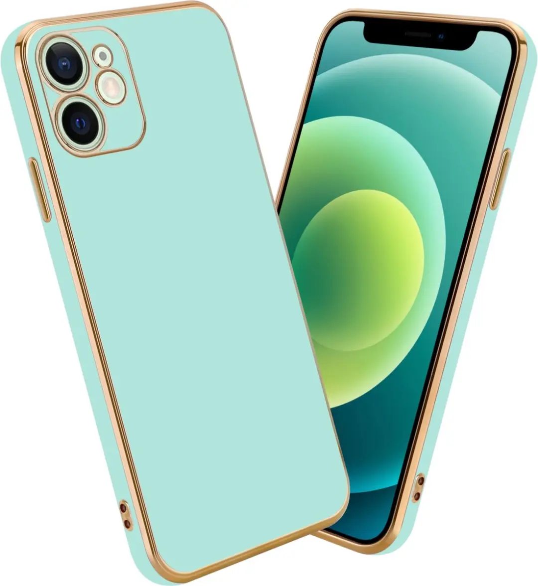 Cadorabo Hoesje geschikt voor Apple iPhone 12 MINI in Glossy Mintgroen