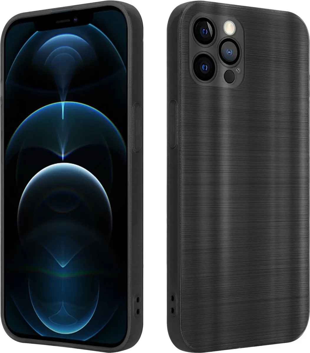 Cadorabo Hoesje geschikt voor Apple iPhone 12 PRO MAX in Brushed Zwart