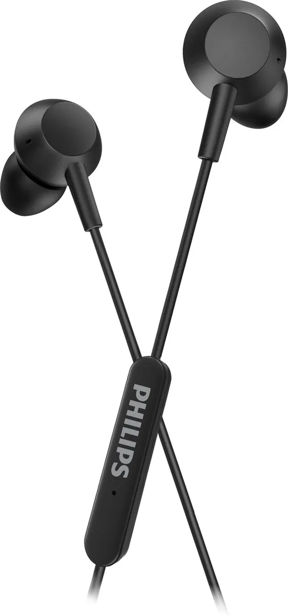 PHILIPS TAE5008 Oordopjes bedraad | USB-C | 1,2 m Kabel | Afstandsbediening 3 Knoppen | 3 Maten Oordopjes | Comfortabele | Helder Geluid en Krachtige Bass | Zwart