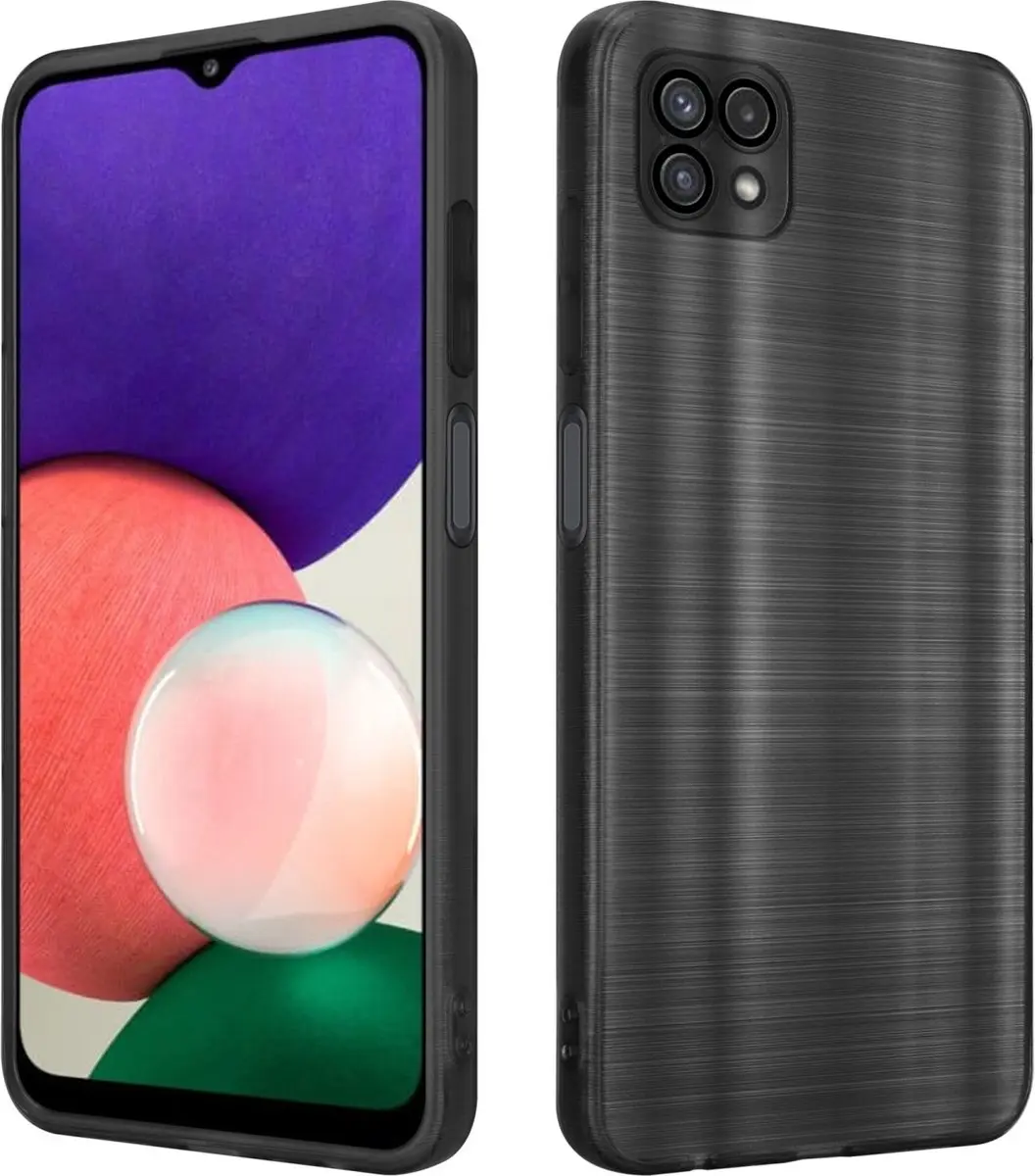 Cadorabo Hoesje geschikt voor Samsung Galaxy A22 5G in Brushed Zwart
