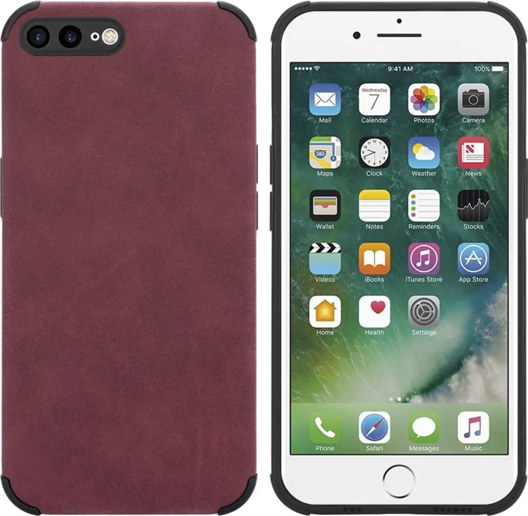 Cadorabo Hoesje geschikt voor Apple iPhone 7 PLUS / 7S PLUS / 8 PLUS in Bourgond