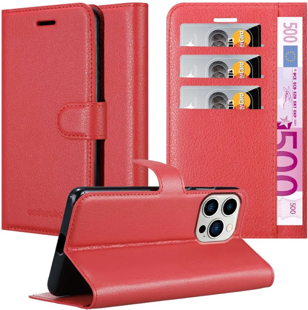 Cadorabo Hoesje geschikt voor Apple iPhone 14 PRO in KARMIJN ROOD