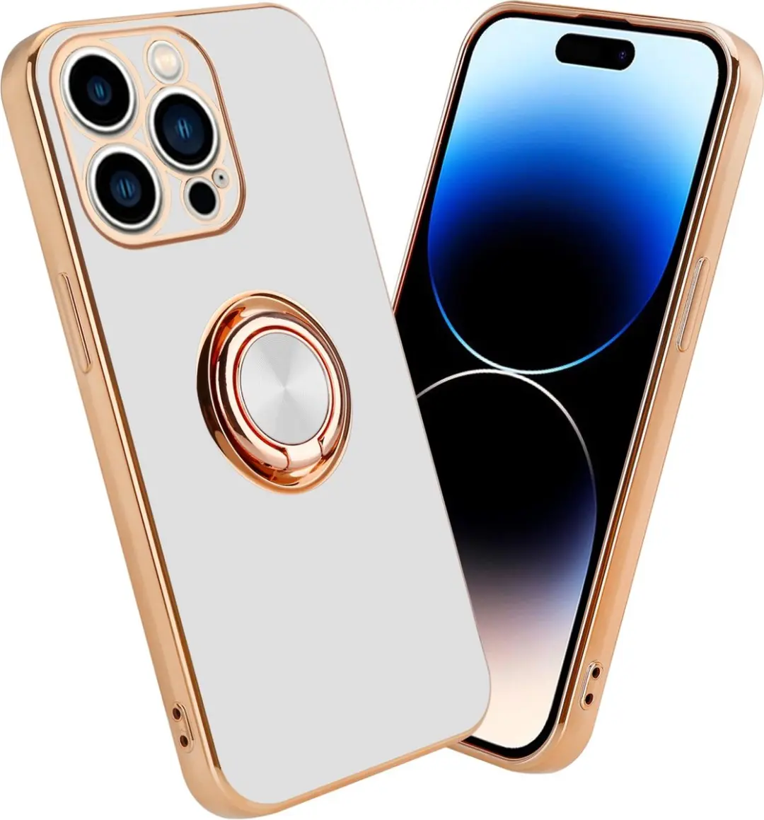 Cadorabo Hoesje geschikt voor Apple iPhone 14 PRO MAX in Glossy Wit