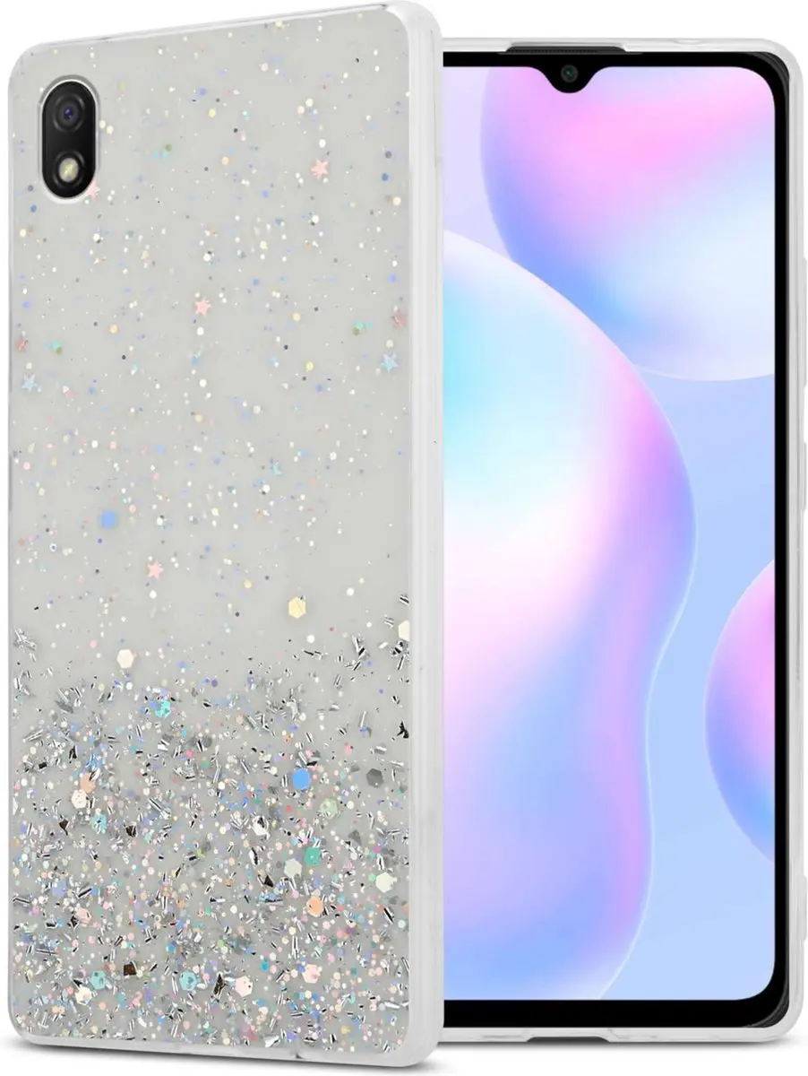 Cadorabo Hoesje geschikt voor Xiaomi RedMi 9A / RedMi 9AT in Transparant met Gli