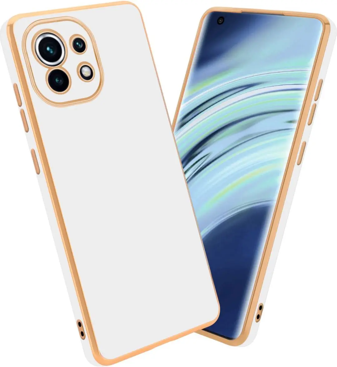 Cadorabo Hoesje geschikt voor Xiaomi Mi 11 5G in Glossy Wit