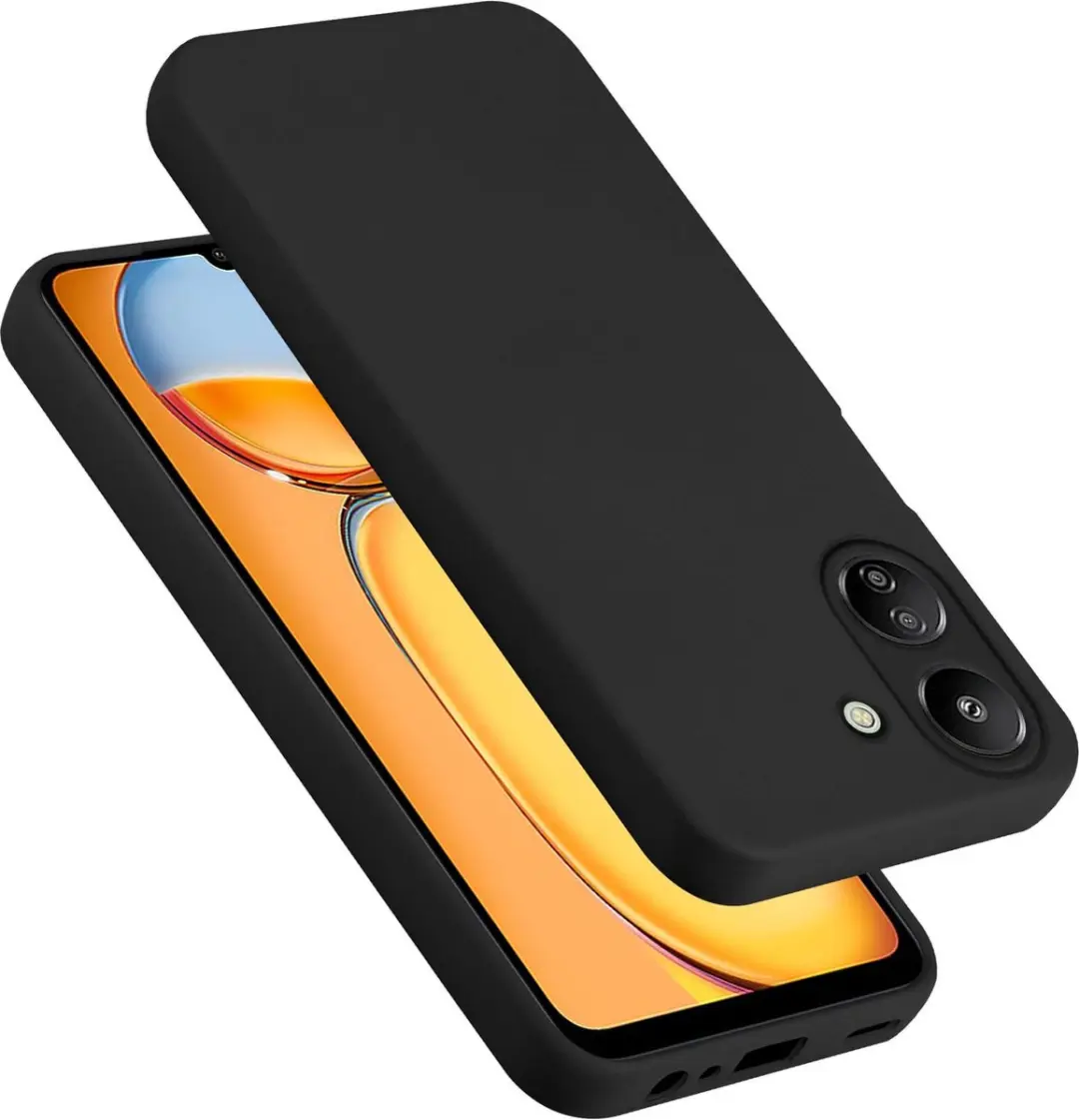 Cadorabo Hoesje geschikt voor Xiaomi Redmi 13C in LIQUID ZWART