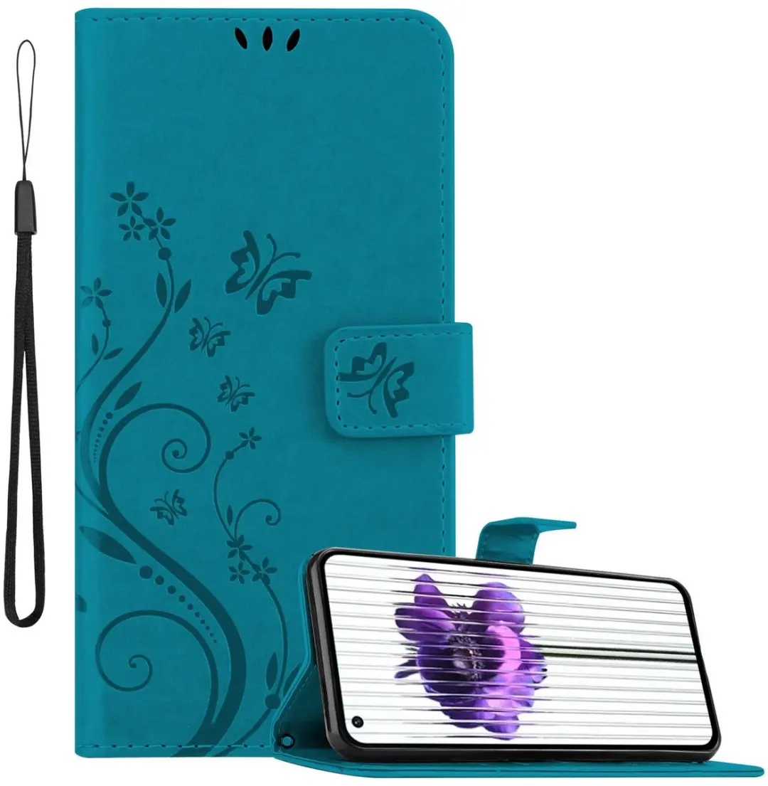 Cadorabo Hoesje geschikt voor Nothing Phone 2 in BLOEMEN BLAUW