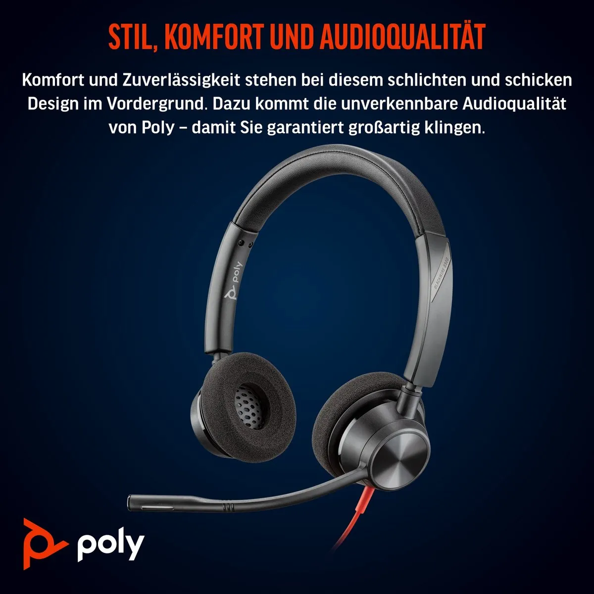 HP Poly Blackwire 3320 USB-C Headset - Zwart