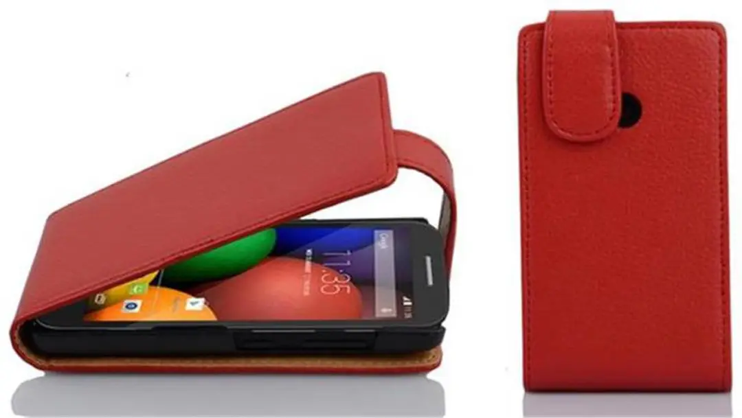 Cadorabo Hoesje geschikt voor Motorola MOTO E in INFERNO ROOD