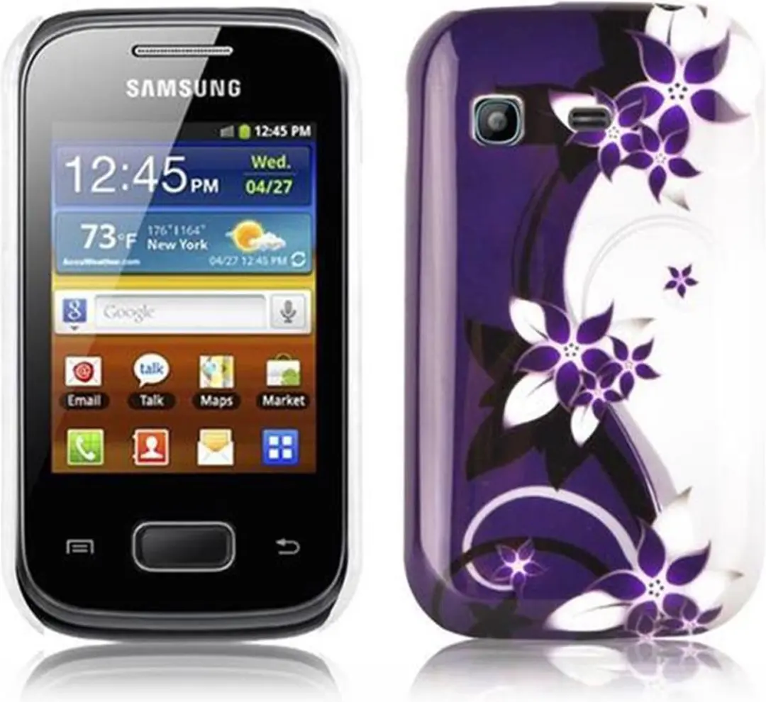 Cadorabo Hoesje geschikt voor Samsung Galaxy POCKET met PAARS VIOLET opdruk