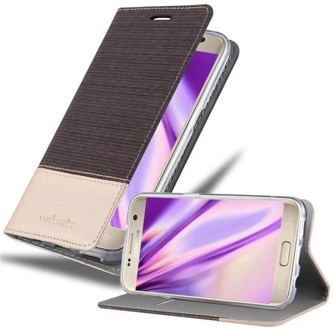 Cadorabo Hoesje geschikt voor Samsung Galaxy S7 in ANTRACIET GOUD