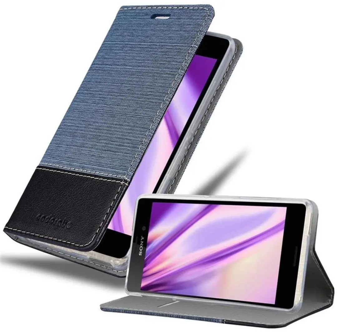 Cadorabo Hoesje geschikt voor Sony Xperia M4 AQUA in DONKERBLAUW ZWART