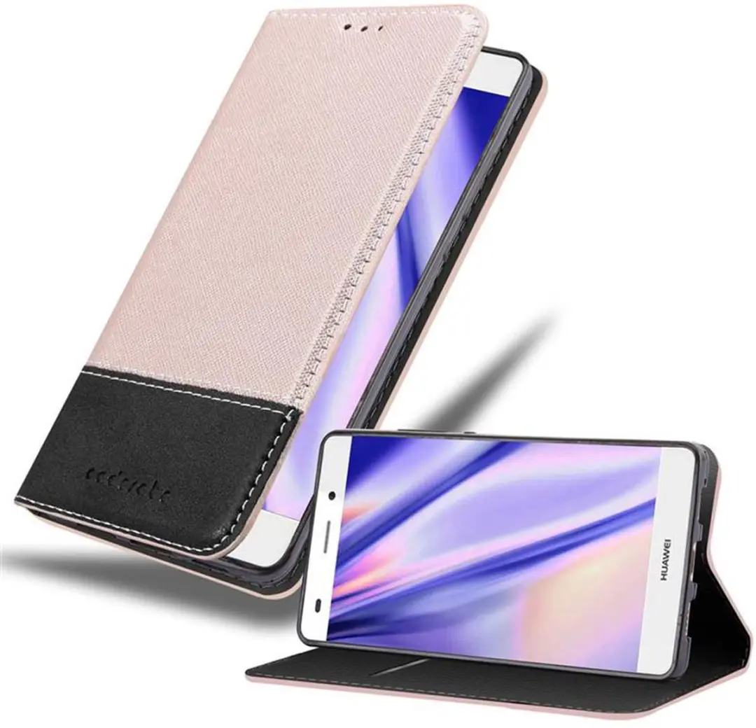 Cadorabo Hoesje geschikt voor Huawei P8 LITE 2015 in ROSE GOUD ZWART