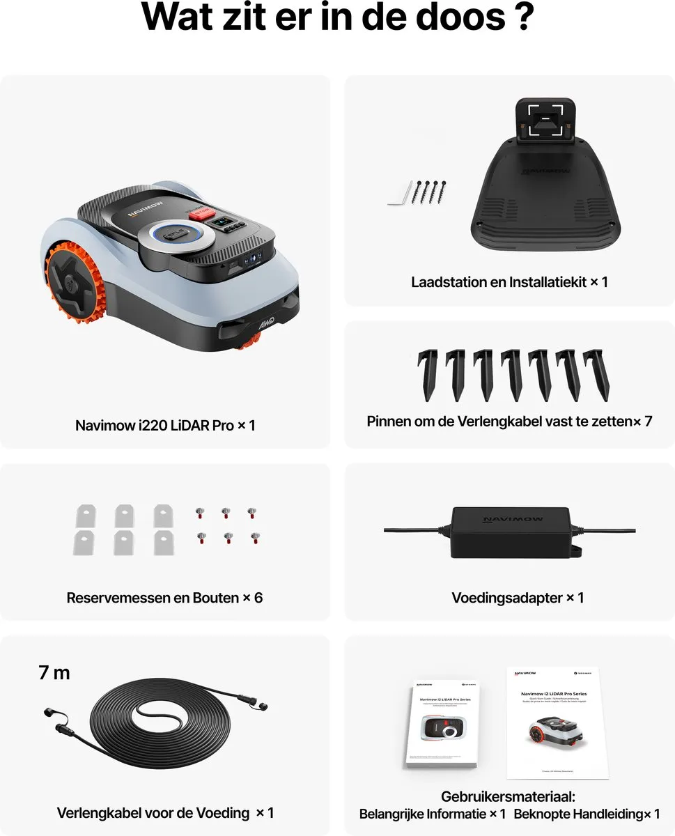 Navimow Segway i210 Lidar Pro Robotgrasmaaier 1000m² - AWD - 45% Helling