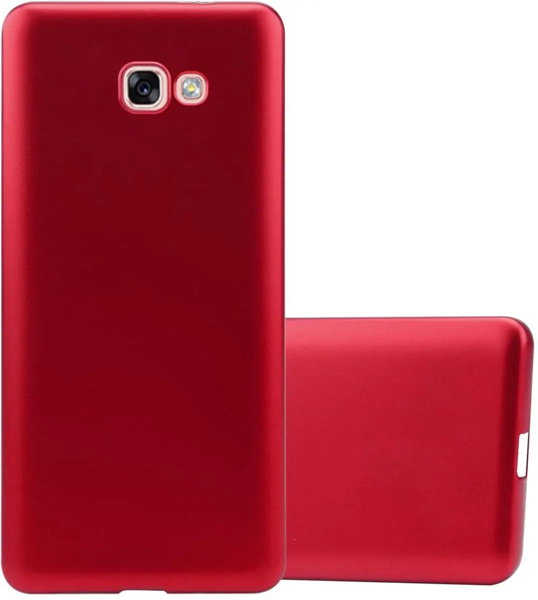 Cadorabo Hoesje geschikt voor Samsung Galaxy A7 2017 in METALLIC ROOD