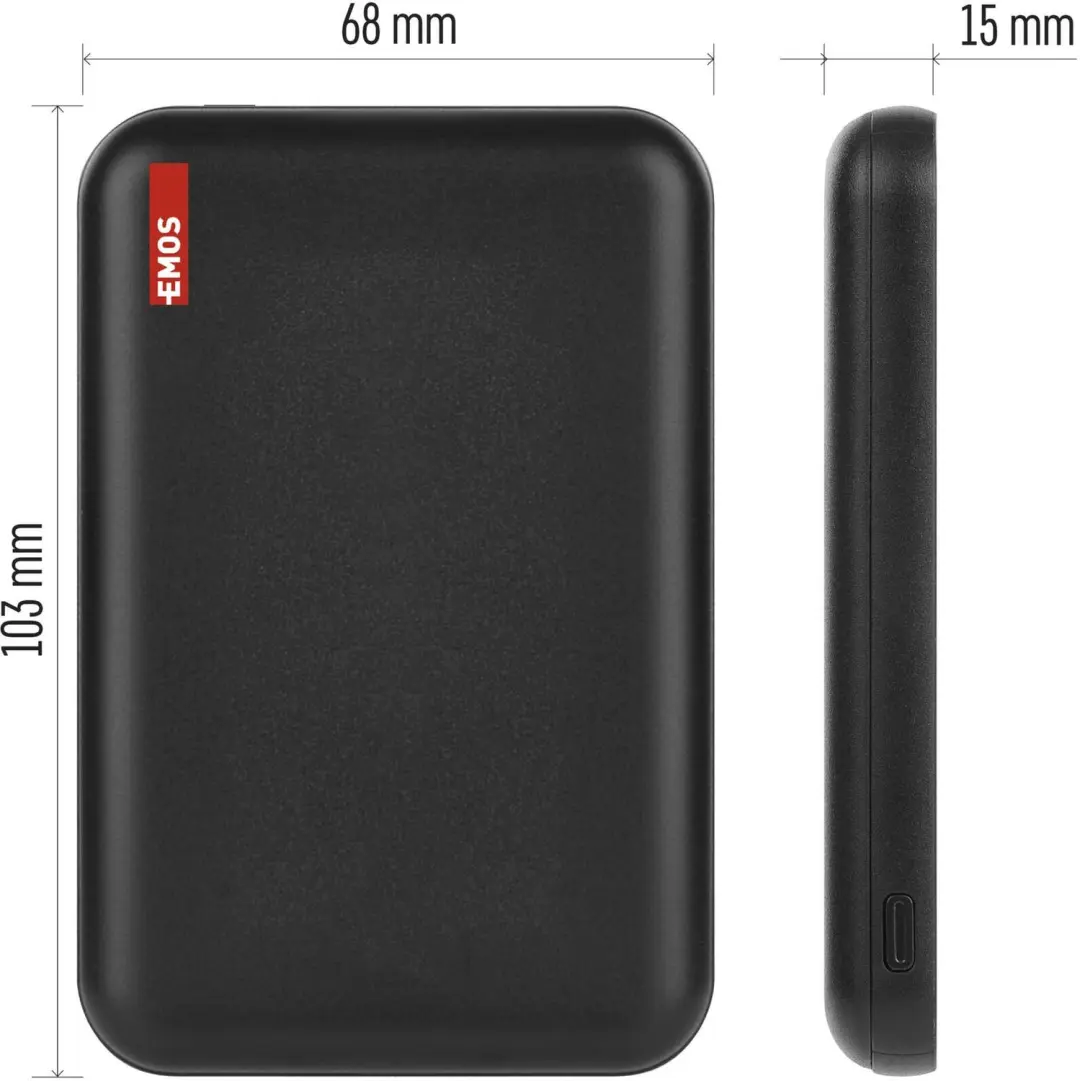 Emos WI 521 Powerbank B0545B - 5000mAh 20W - Zwart - afbeelding 6 van 6
