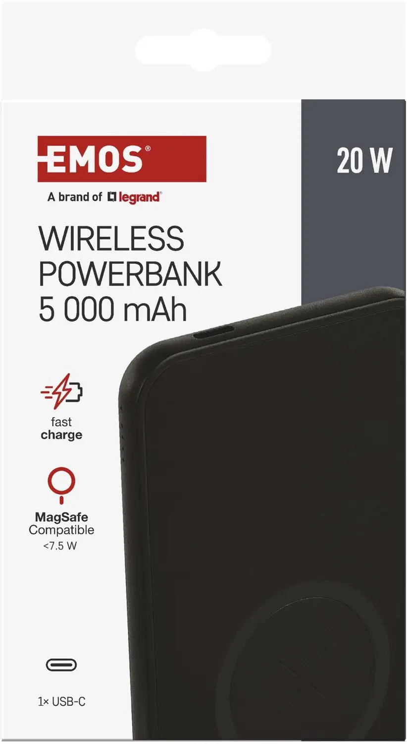Emos WI 521 Powerbank B0545B - 5000mAh 20W - Zwart - afbeelding 4 van 6