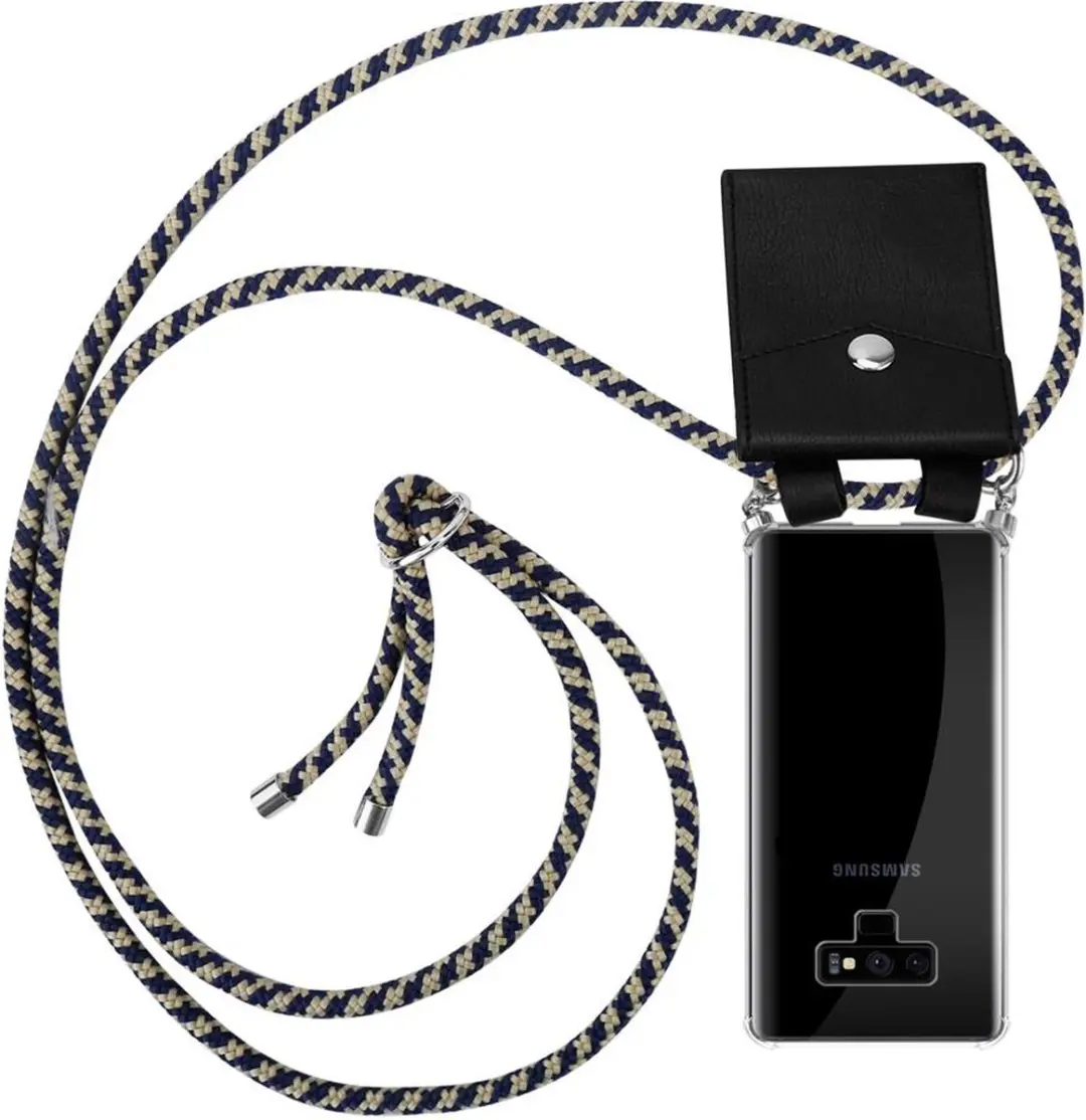Cadorabo Hoesje geschikt voor Samsung Galaxy NOTE 9 in DONKER BLAUW GEEL