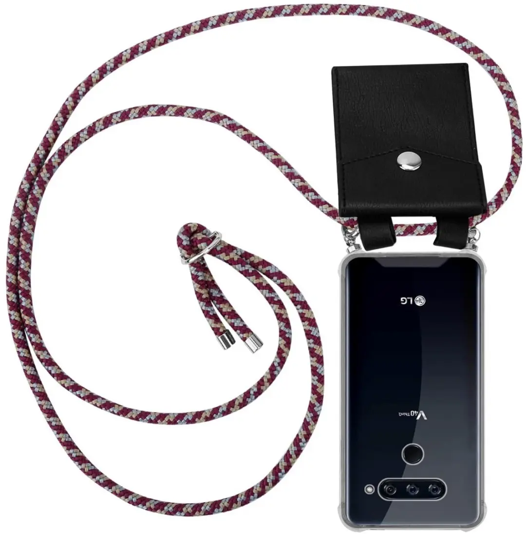 Cadorabo Hoesje geschikt voor LG V40 in ROOD GEEL WIT