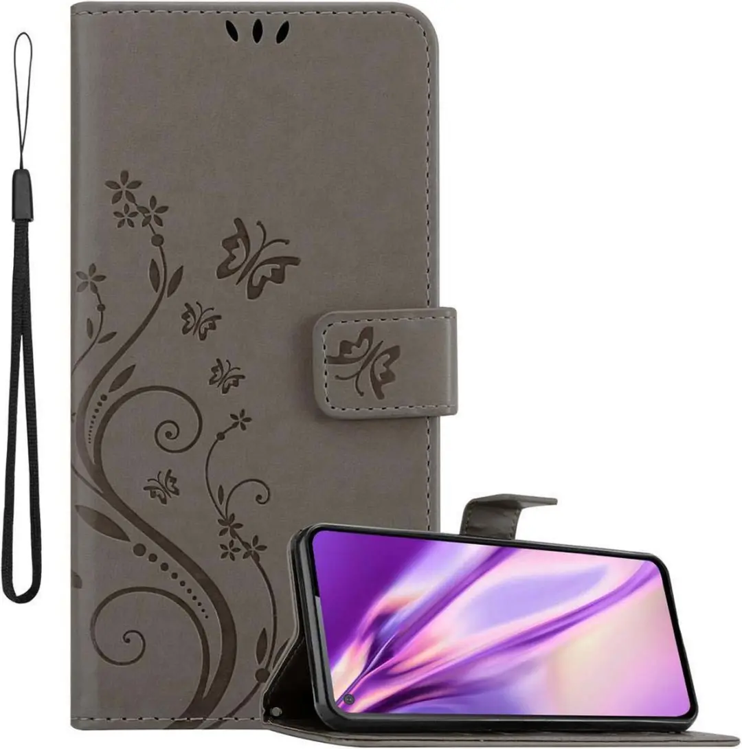 Cadorabo Hoesje geschikt voor Samsung Galaxy A60 / M40 in BLOEMEN GRIJS