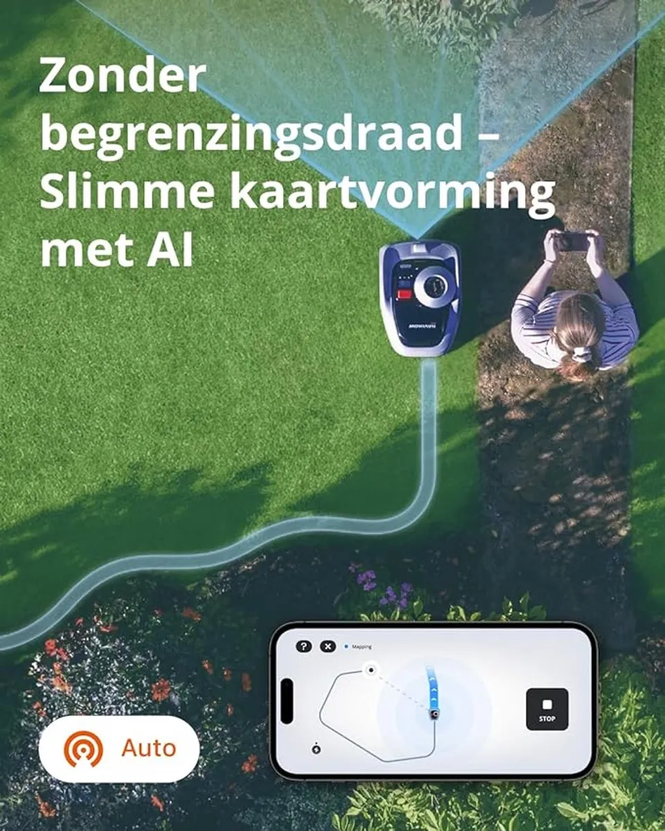 Segway Navimow - i105E Robotmaaier - 500 m - Zonder Perimeterdraad - Automatisch grasmaaien - GPS RTK & AI - Bediening via App - Stil & Slim Maaien - 18 cm Maaibreedte - Virtuele zones - Object herkenning - Alexa en Google smarthome ondersteuning