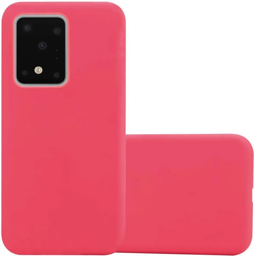 Cadorabo Hoesje geschikt voor Samsung Galaxy S20 ULTRA in CANDY ROOD