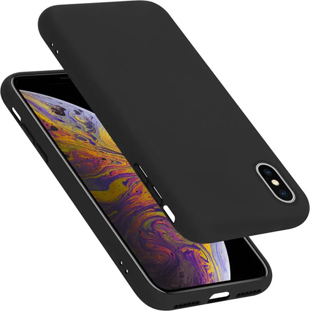 Cadorabo Hoesje geschikt voor Apple iPhone X / XS in LIQUID ZWART