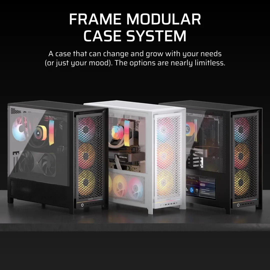 Corsair Frame 5000D RS ARGB PC-behuizing - 4x ARGB ventilatoren - Zwart