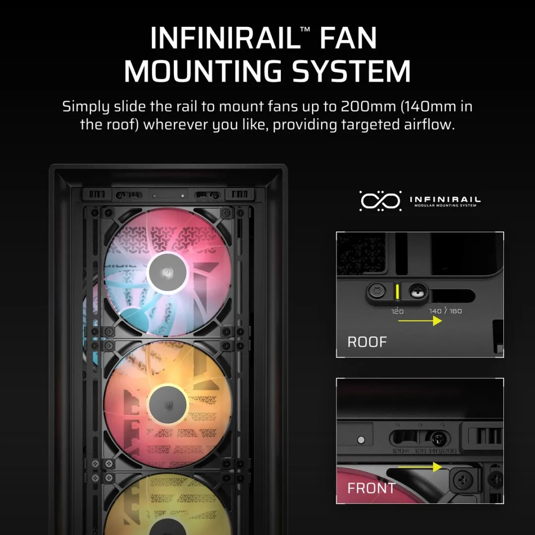 Corsair Frame 5000D RS ARGB PC-behuizing - 4x ARGB ventilatoren - Zwart