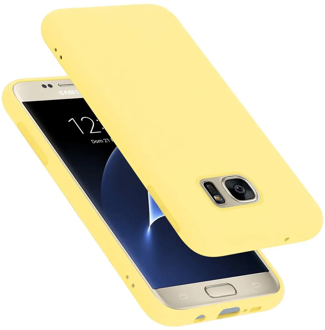 Cadorabo Hoesje geschikt voor Samsung Galaxy S7 in LIQUID GEEL