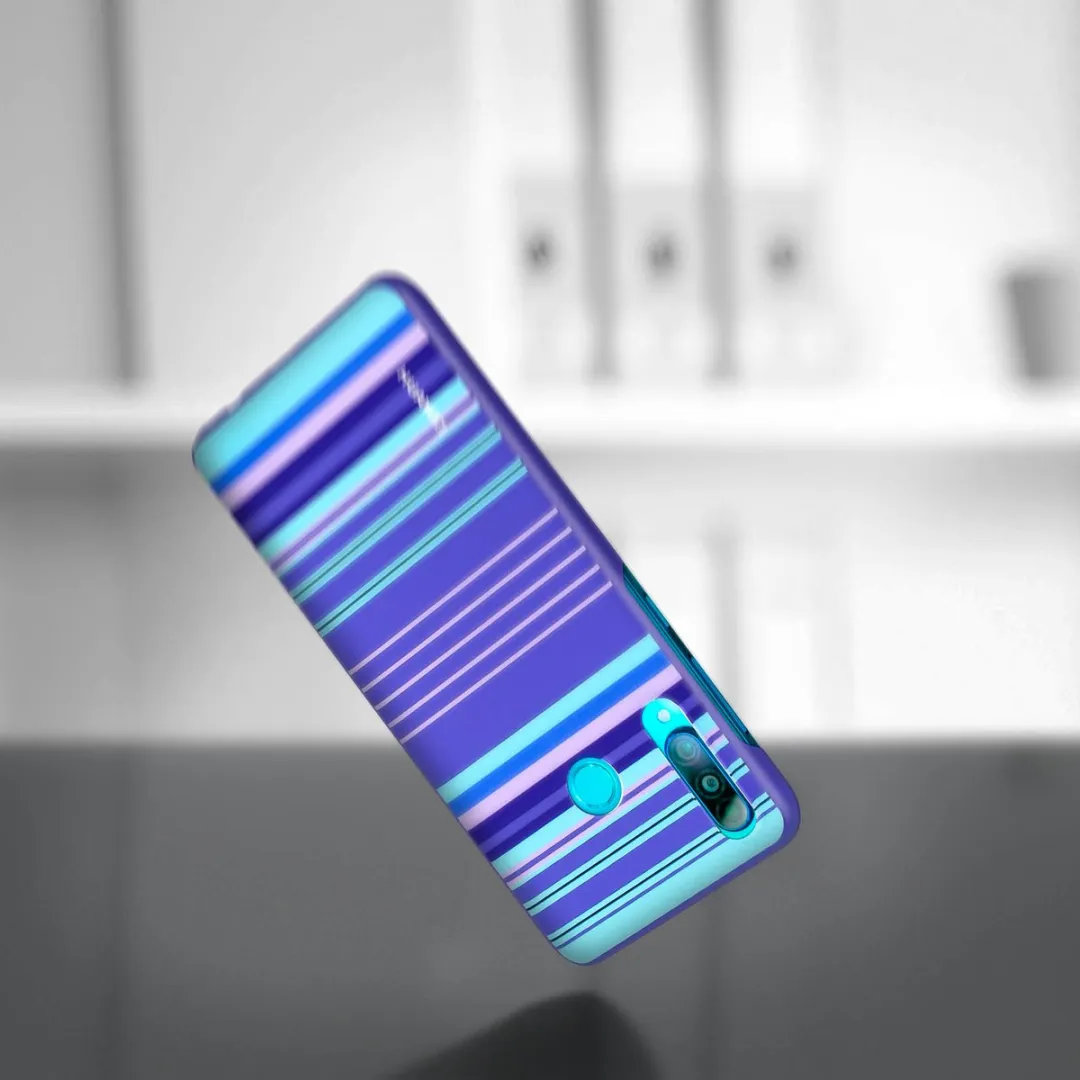Huawei P30 Lite Hoesje - Blauw Striped Design - 51993075