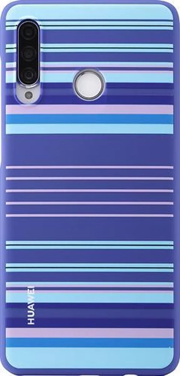 Huawei P30 Lite Hoesje - Blauw Striped Design - 51993075