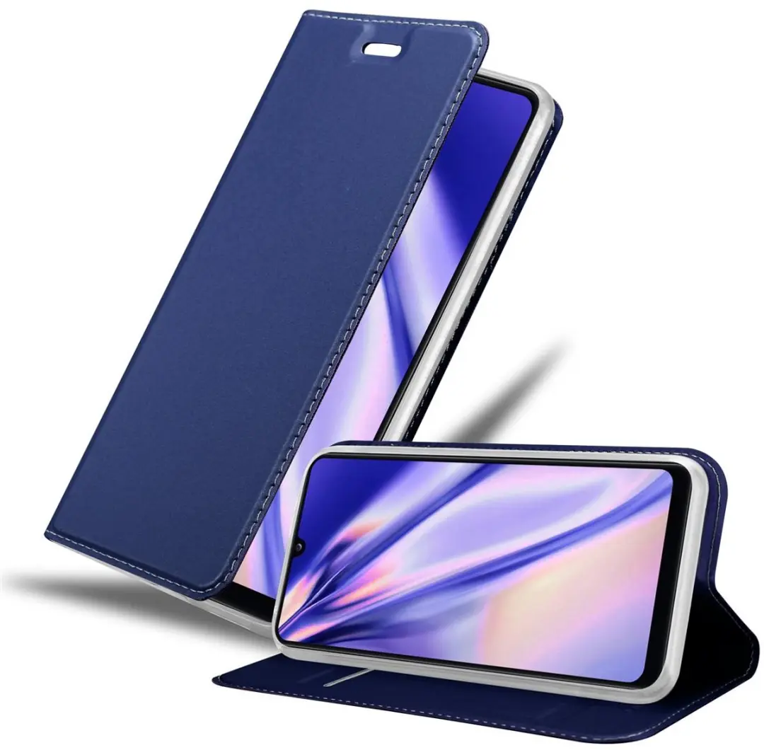 Cadorabo Hoesje geschikt voor Samsung Galaxy A31 in CLASSY DONKER BLAUW