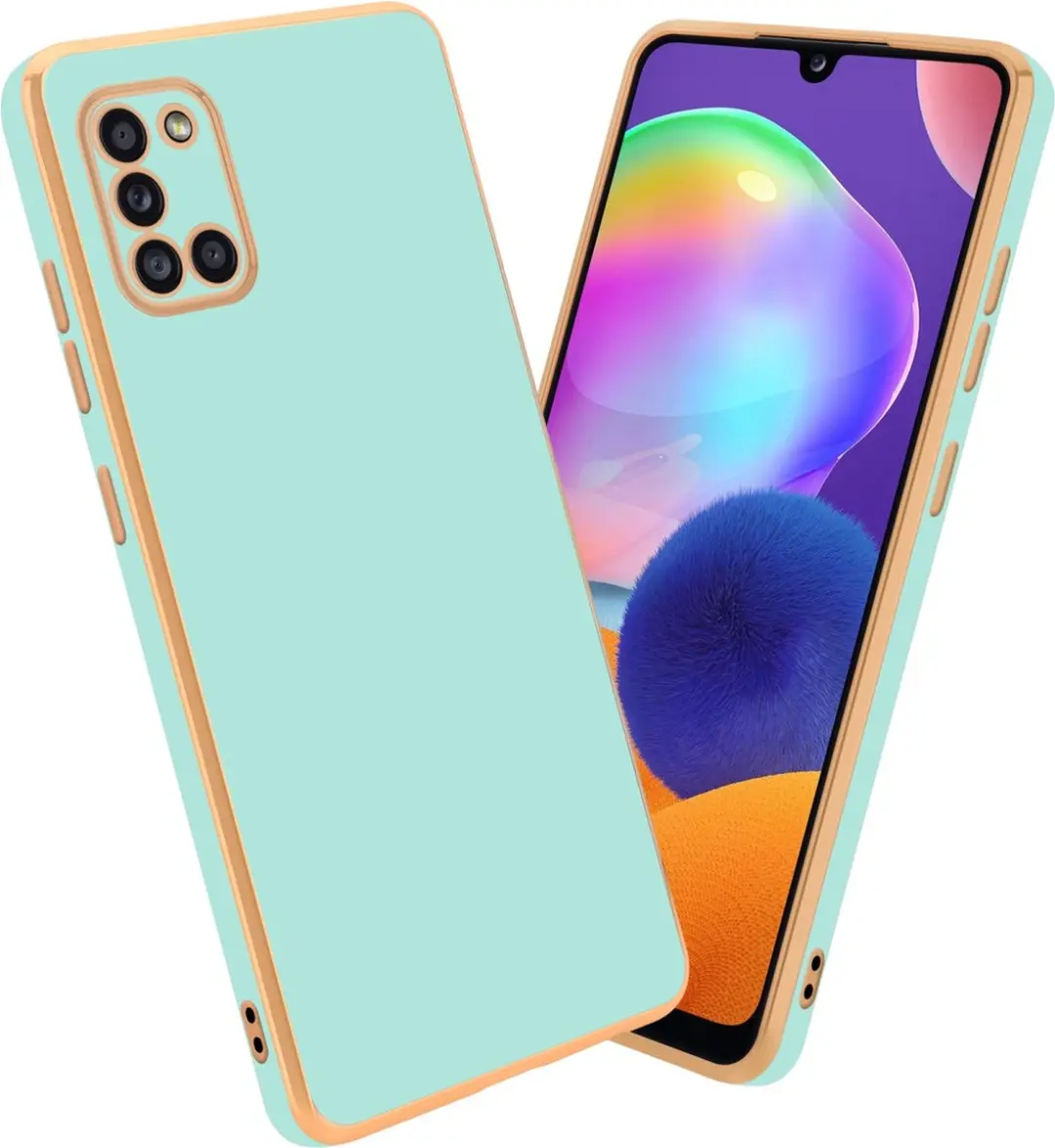 Cadorabo Hoesje geschikt voor Samsung Galaxy A31 in Glossy Mintgroen