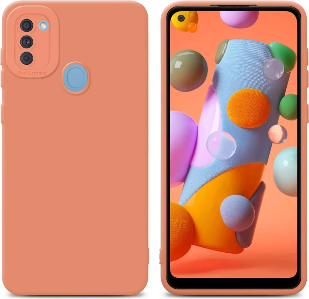 Cadorabo Hoesje geschikt voor Samsung Galaxy A11 / M11 in FLUID LICHT ORANJE