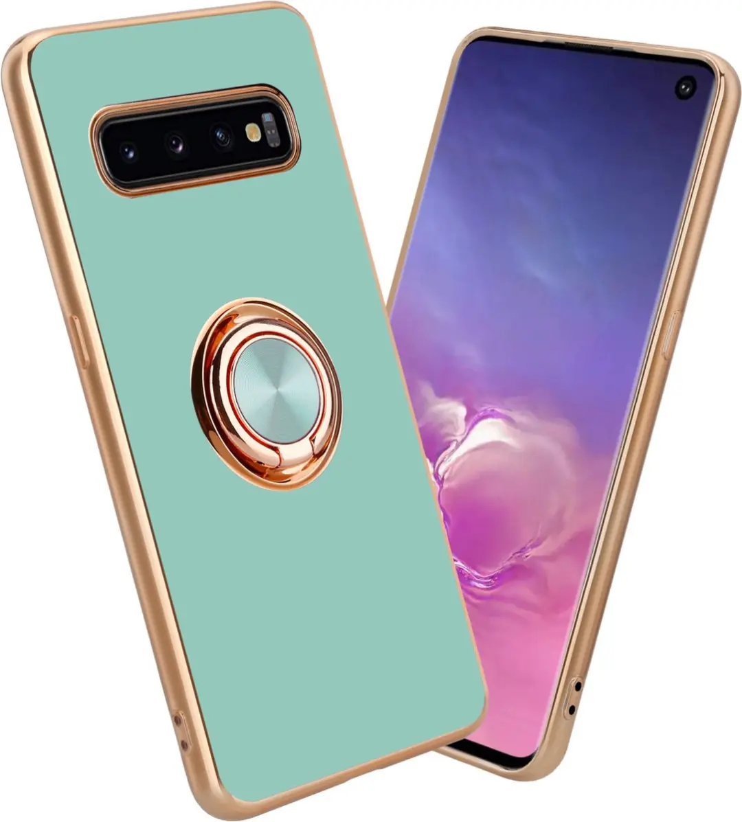 Cadorabo Hoesje geschikt voor Samsung Galaxy S10 4G in Glossy Turquoise