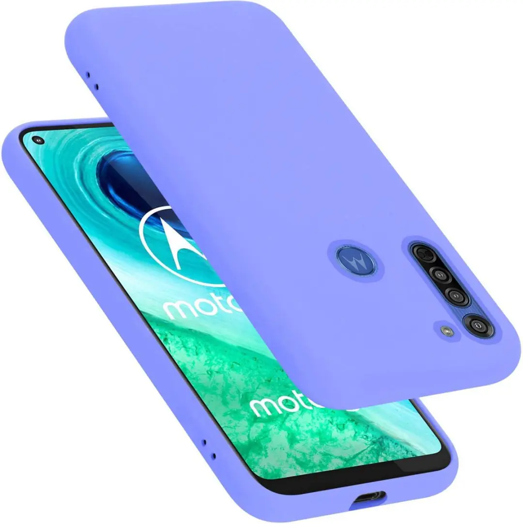 Cadorabo Hoesje geschikt voor Motorola MOTO G8 in LIQUID LICHT PAARS