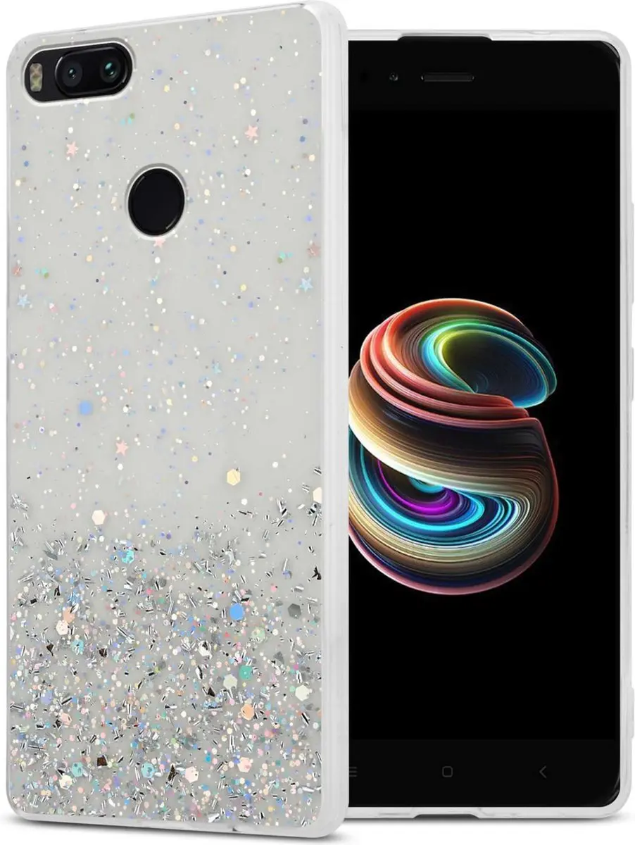 Cadorabo Hoesje geschikt voor Xiaomi RedMi A1 in Transparant met Glitter