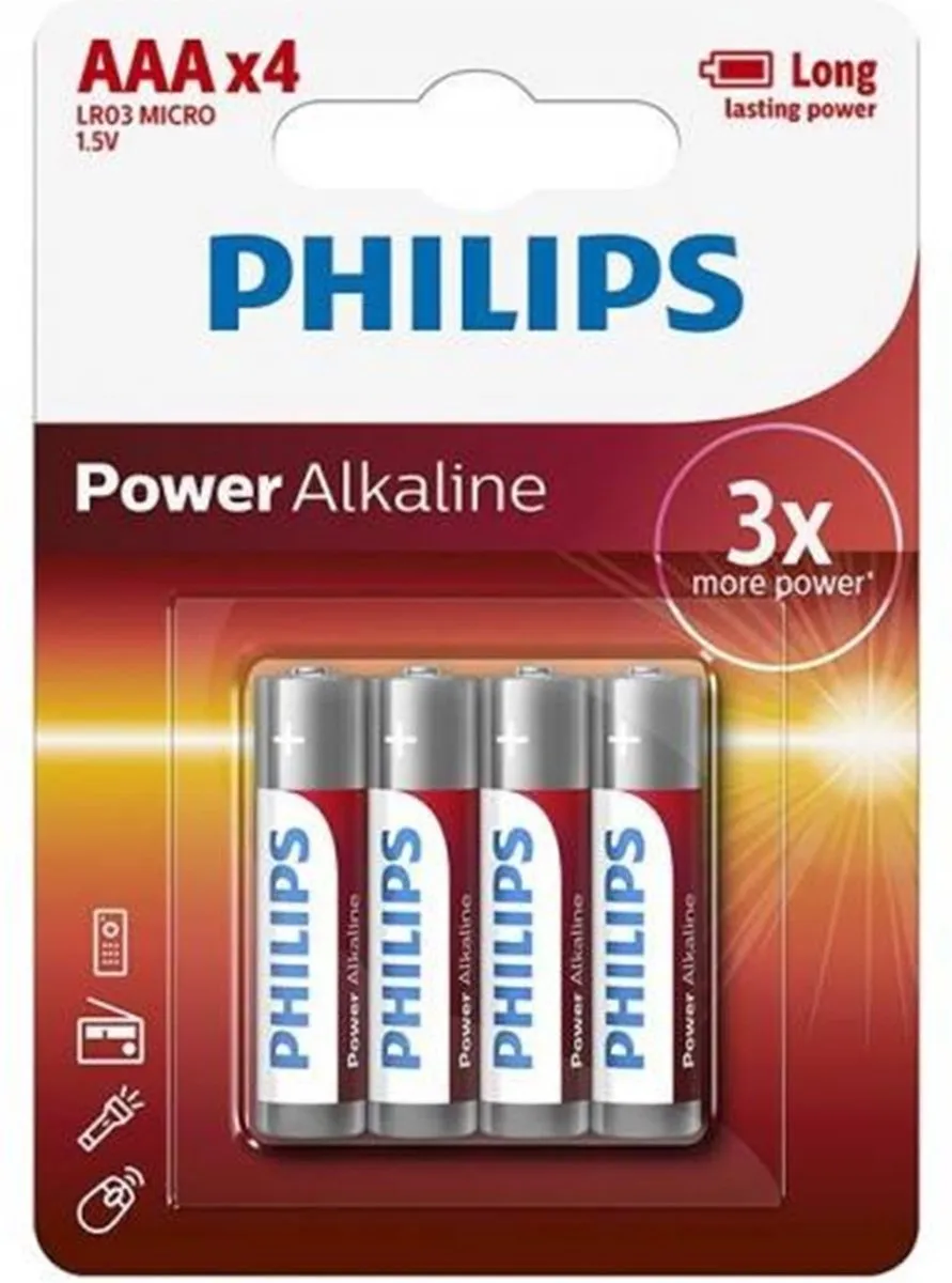 Philips AAA Alkaline Batterijen - 4 Stuks