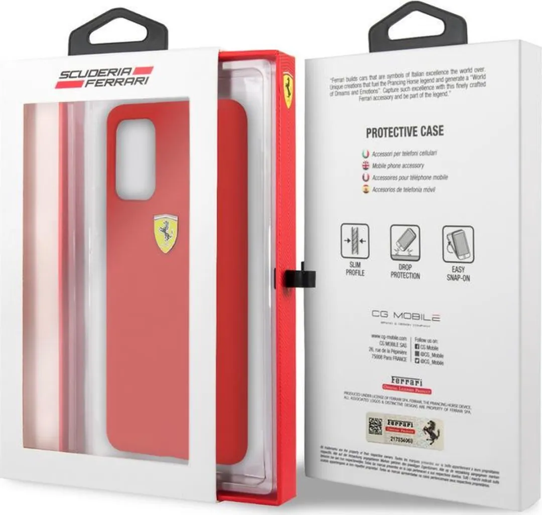 Ferrari SF Silicone Hoes Samsung Galaxy S20 Plus - Rood