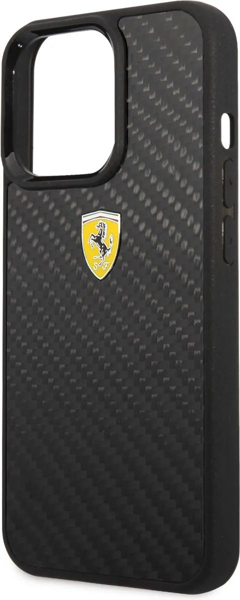 Ferrari iPhone 13 Pro Max Carbon Hoesje - Effen Zwart - afbeelding 6 van 6