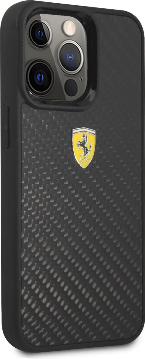 Ferrari iPhone 13 Pro Max Carbon Hoesje - Effen Zwart