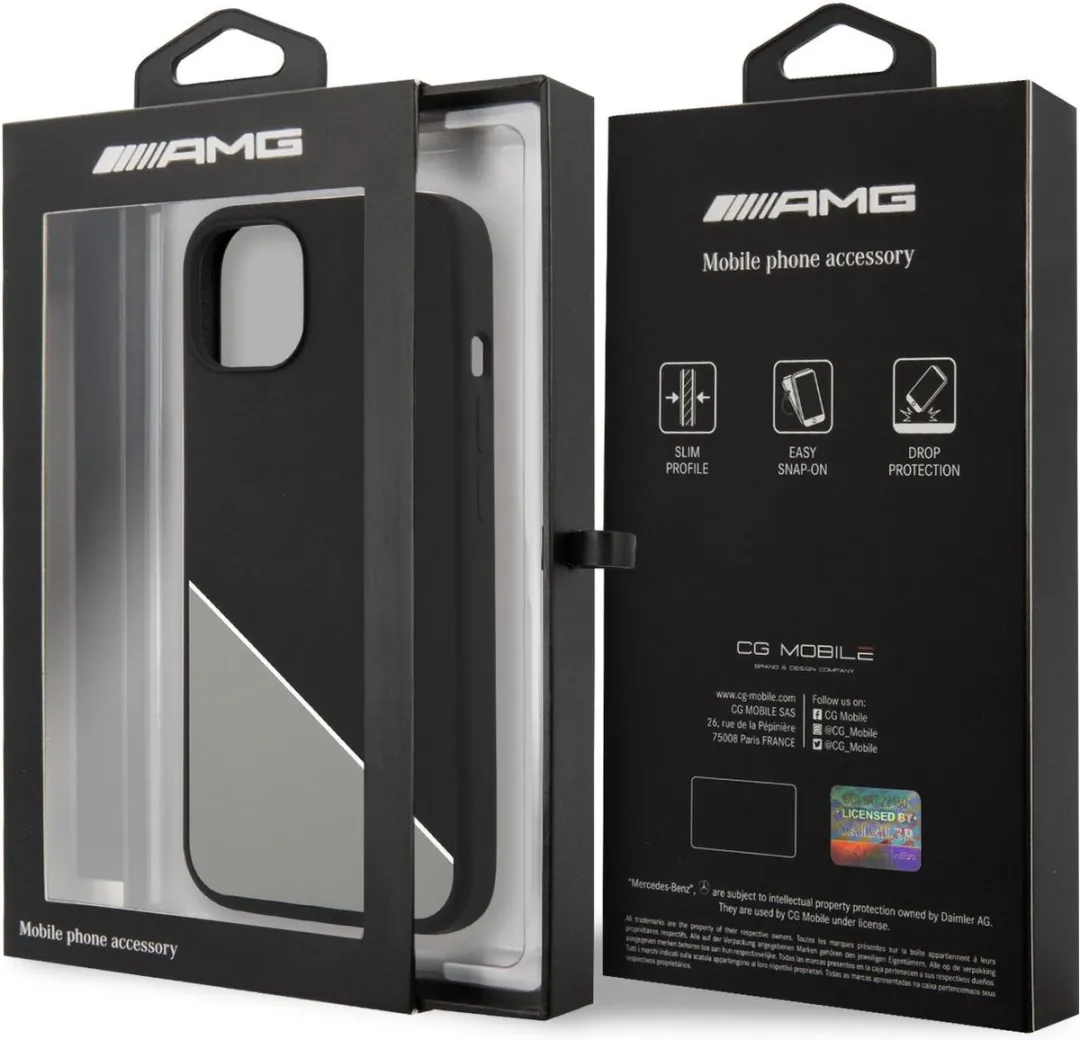 Mercedes-AMG Silicone Back Cover iPhone 13 Mini - Zwart/Wit