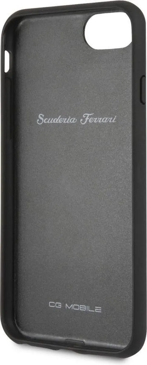 Ferrari iPhone Hoesje - Effen Zwart - Leer
