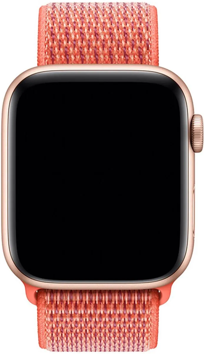 Apple Watch Geweven Sportband Nectarine/Pioenroze - 45mm