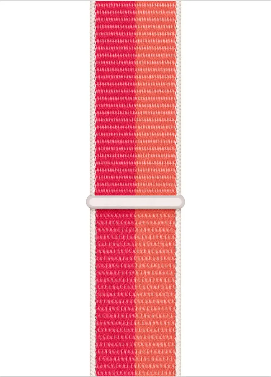 Apple Watch Geweven Sportband Nectarine/Pioenroze - 45mm - afbeelding 6 van 6