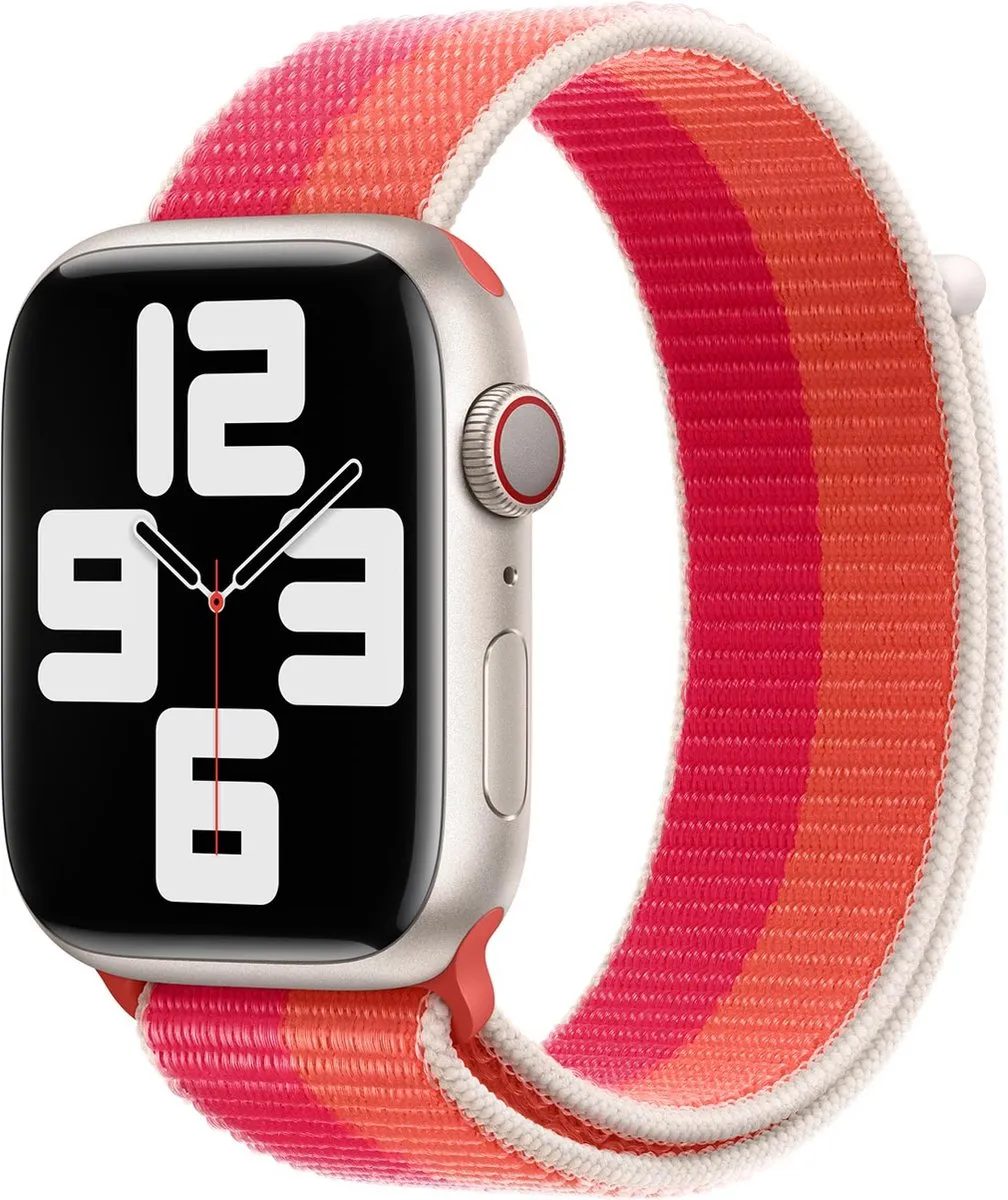Apple Watch Geweven Sportband Nectarine/Pioenroze