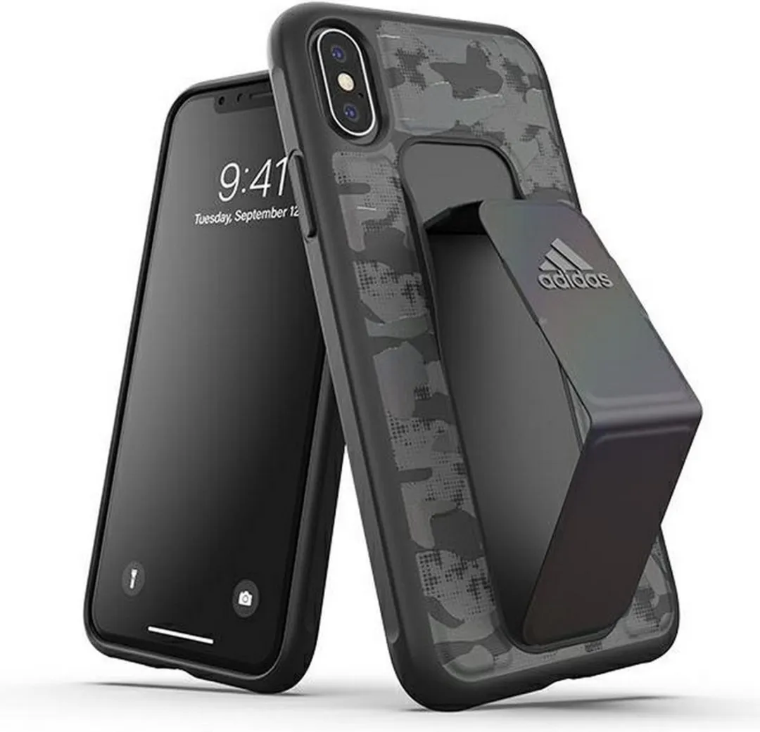 Adidas Hand Strap Camo Back Case - iPhone XS Max - Zwart - afbeelding 4 van 4